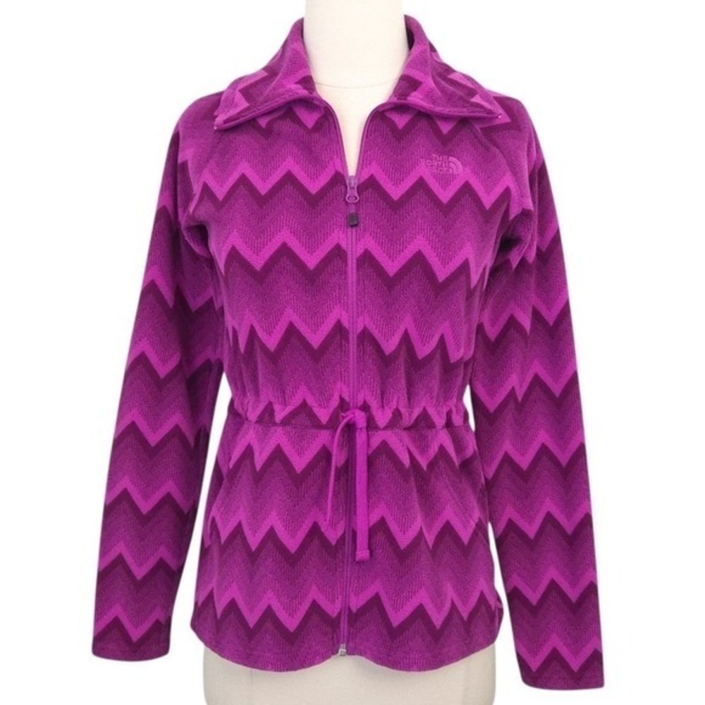 North Face Magenta Purple Chevron Harper‎ Drawstring Full Zip Jacket- Women's XS